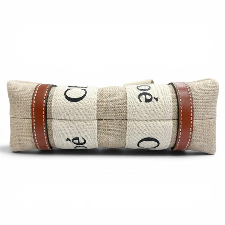 Excellent Chloe Shoulder Bag Woody Mini Tote Bag logo linen CHC22AP237I2690U