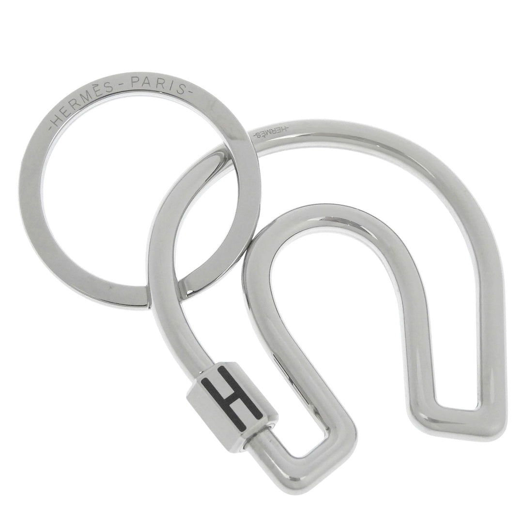 Excellent HERMES key ring Fair a Cheval Key ring Silver metal mens