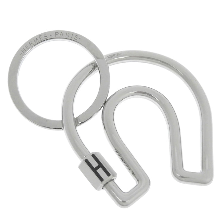 Excellent HERMES key ring Fair a Cheval Key ring Silver metal mens
