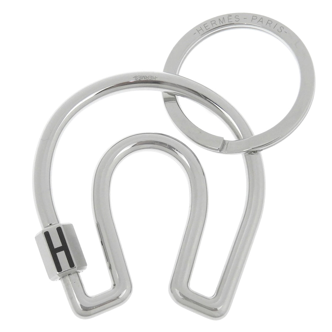 Excellent HERMES key ring Fair a Cheval Key ring Silver metal mens