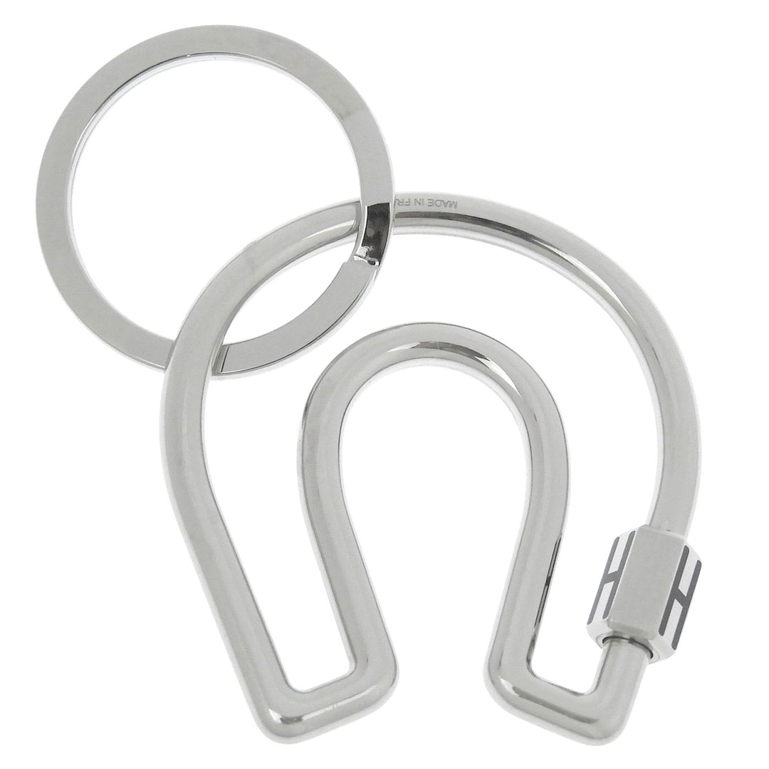 Excellent HERMES key ring Fair a Cheval Key ring Silver metal mens