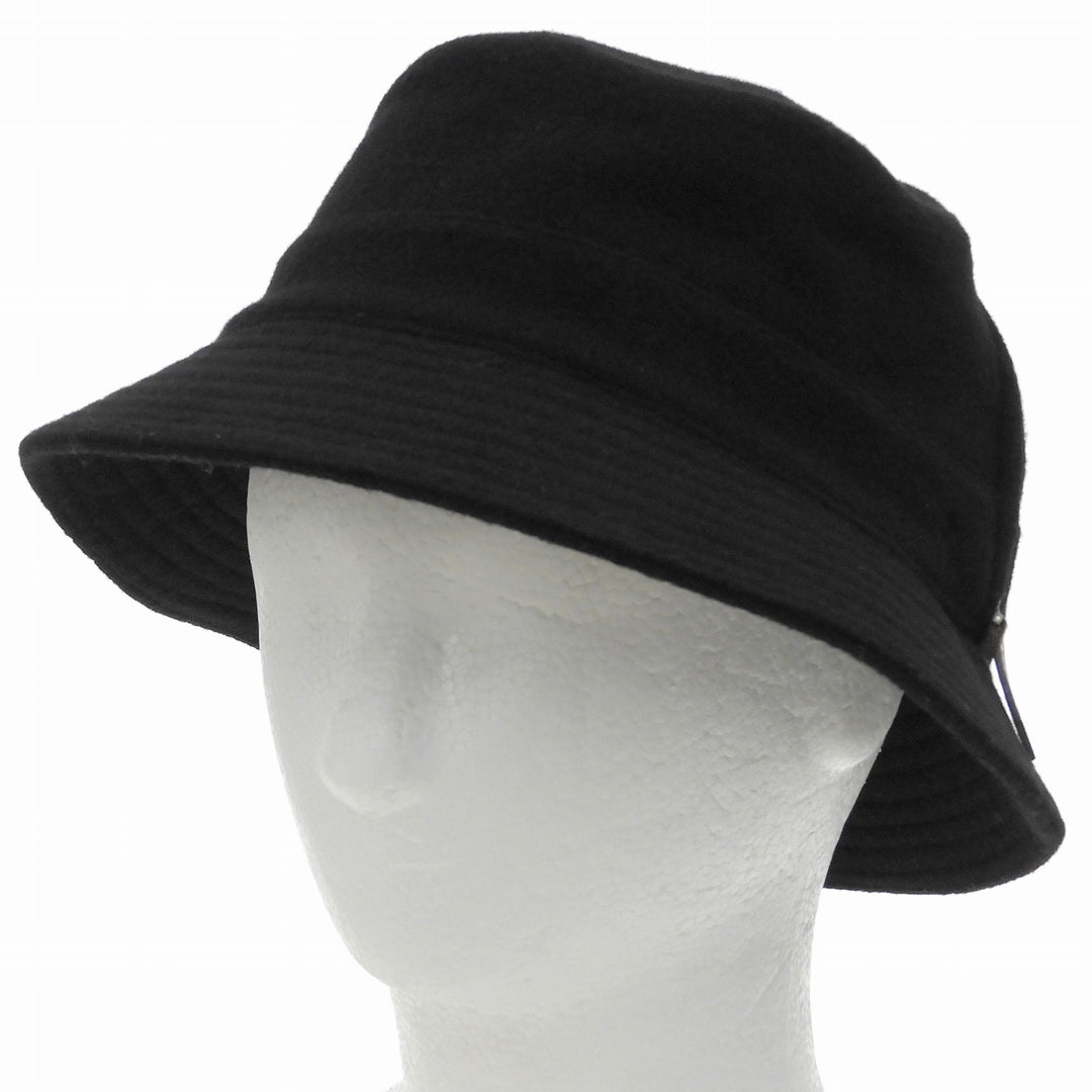 Great HERMES hat Side-zip bucket black wool Women 56