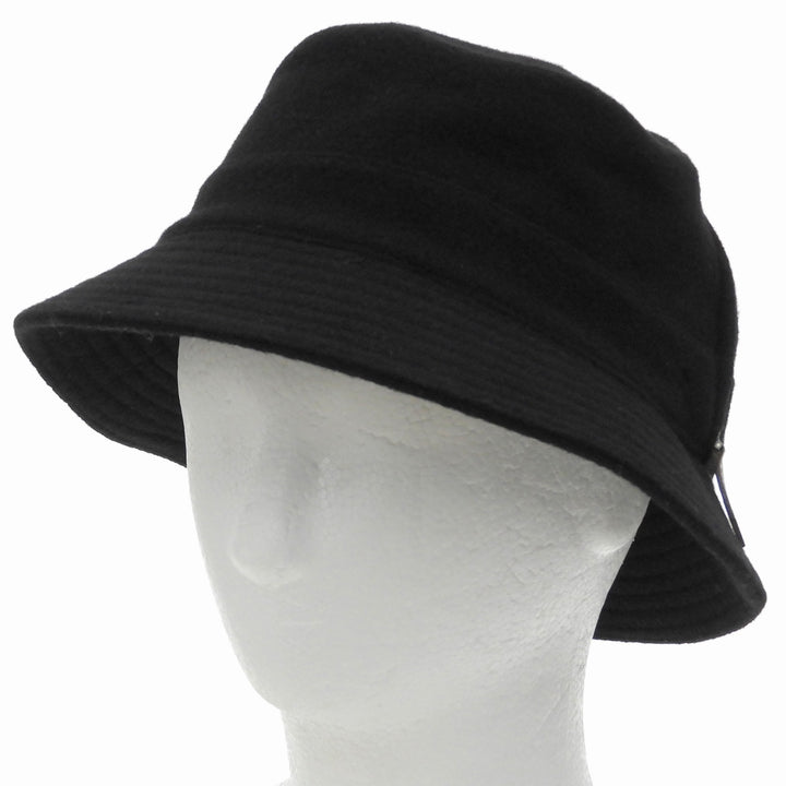 Great HERMES hat Side-zip bucket black wool Women 56