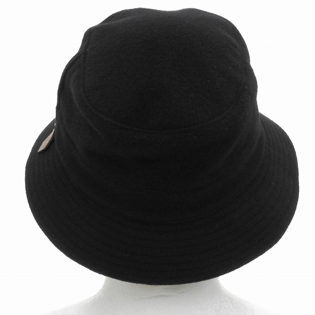 Great HERMES hat Side-zip bucket black wool Women 56