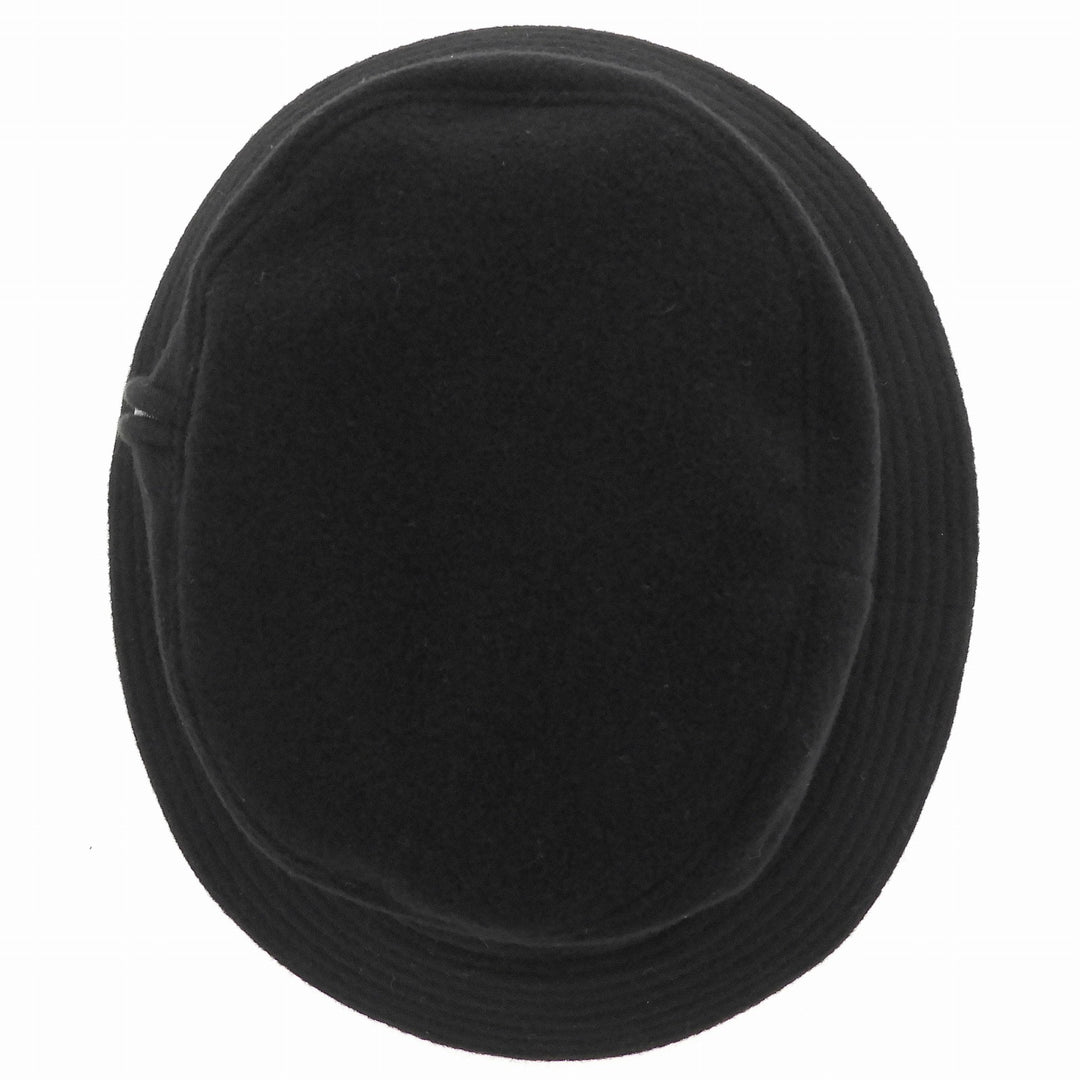 Great HERMES hat Side-zip bucket black wool Women 56