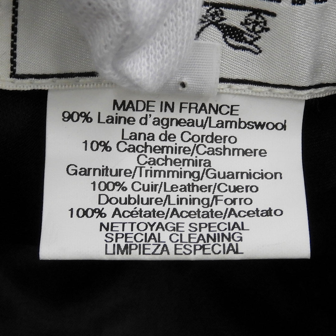 Great HERMES hat Side-zip bucket black wool Women 56