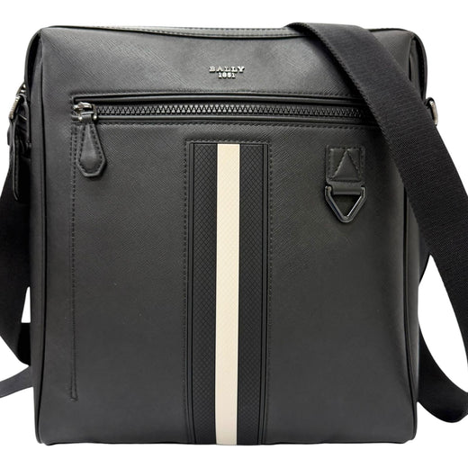 Excellent BALLY Shoulder Bag MECOY Bally Stripe Bovin Leather Crossbody
