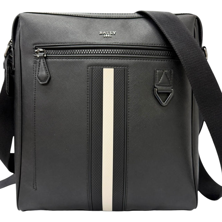 Excellent BALLY Shoulder Bag MECOY Bally Stripe Bovin Leather Crossbody