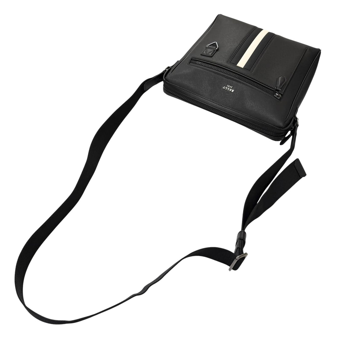 Excellent BALLY Shoulder Bag MECOY Bally Stripe Bovin Leather Crossbody