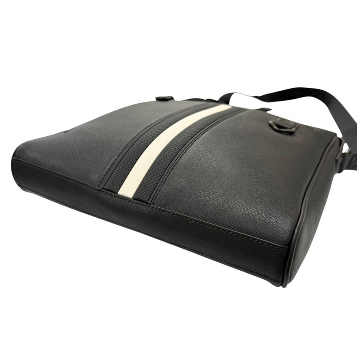 Excellent BALLY Shoulder Bag MECOY Bally Stripe Bovin Leather Crossbody