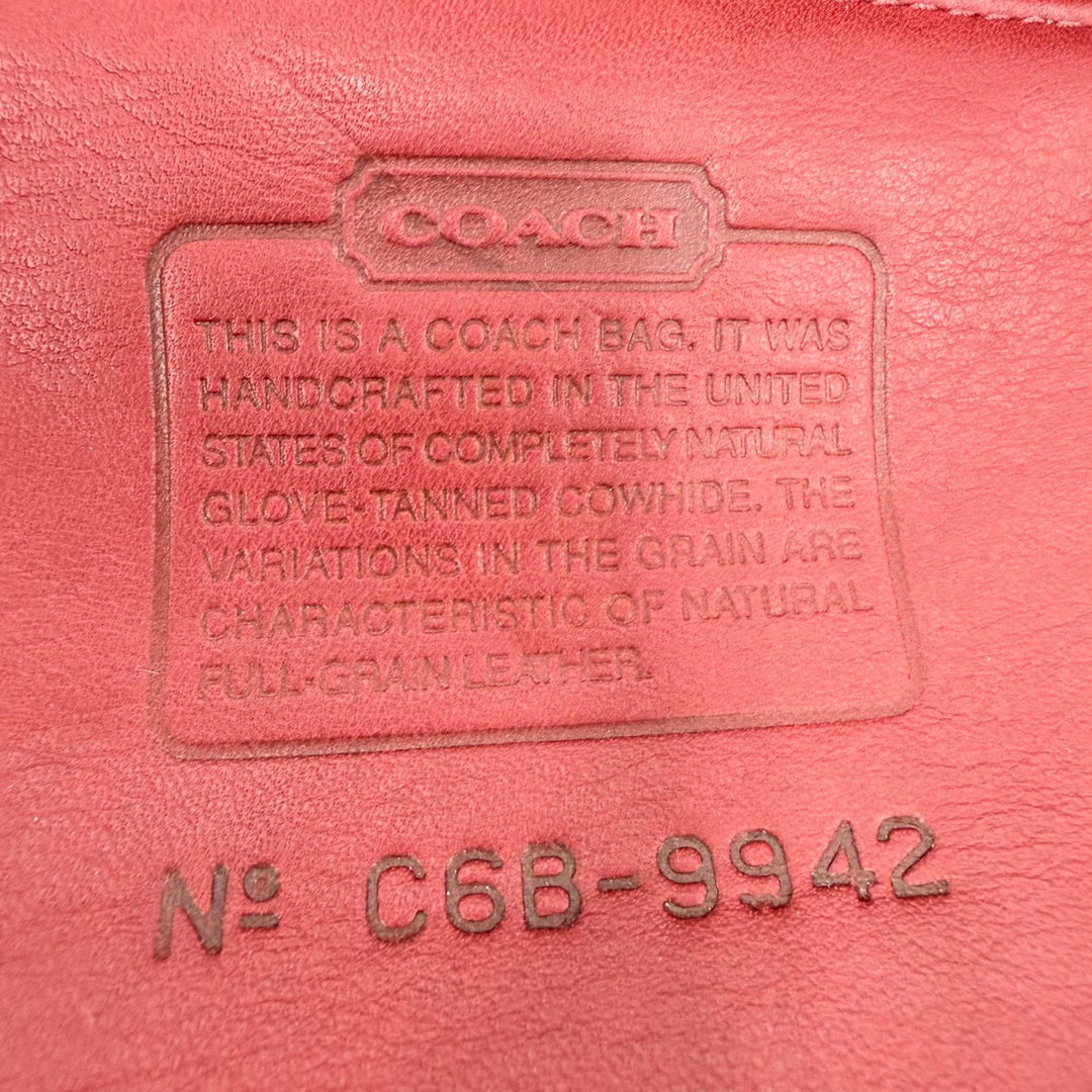 Great COACH Shoulder Bag Old Coach 9942 Glove Leather 2-Way Handbag Red