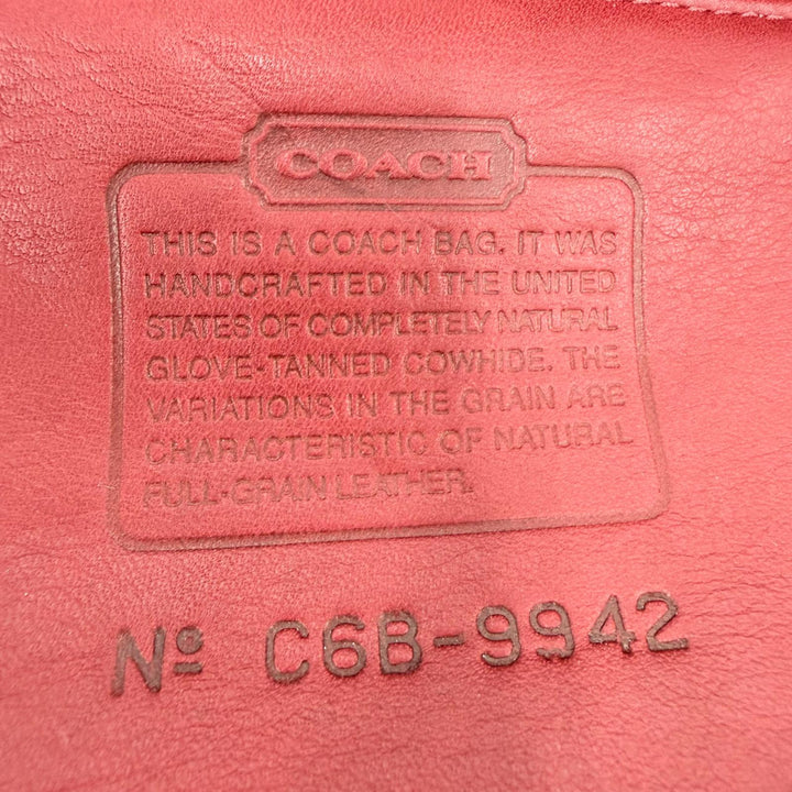 Great COACH Shoulder Bag Old Coach 9942 Glove Leather 2-Way Handbag Red