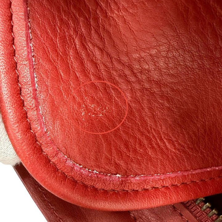 Great COACH Shoulder Bag Old Coach 9942 Glove Leather 2-Way Handbag Red