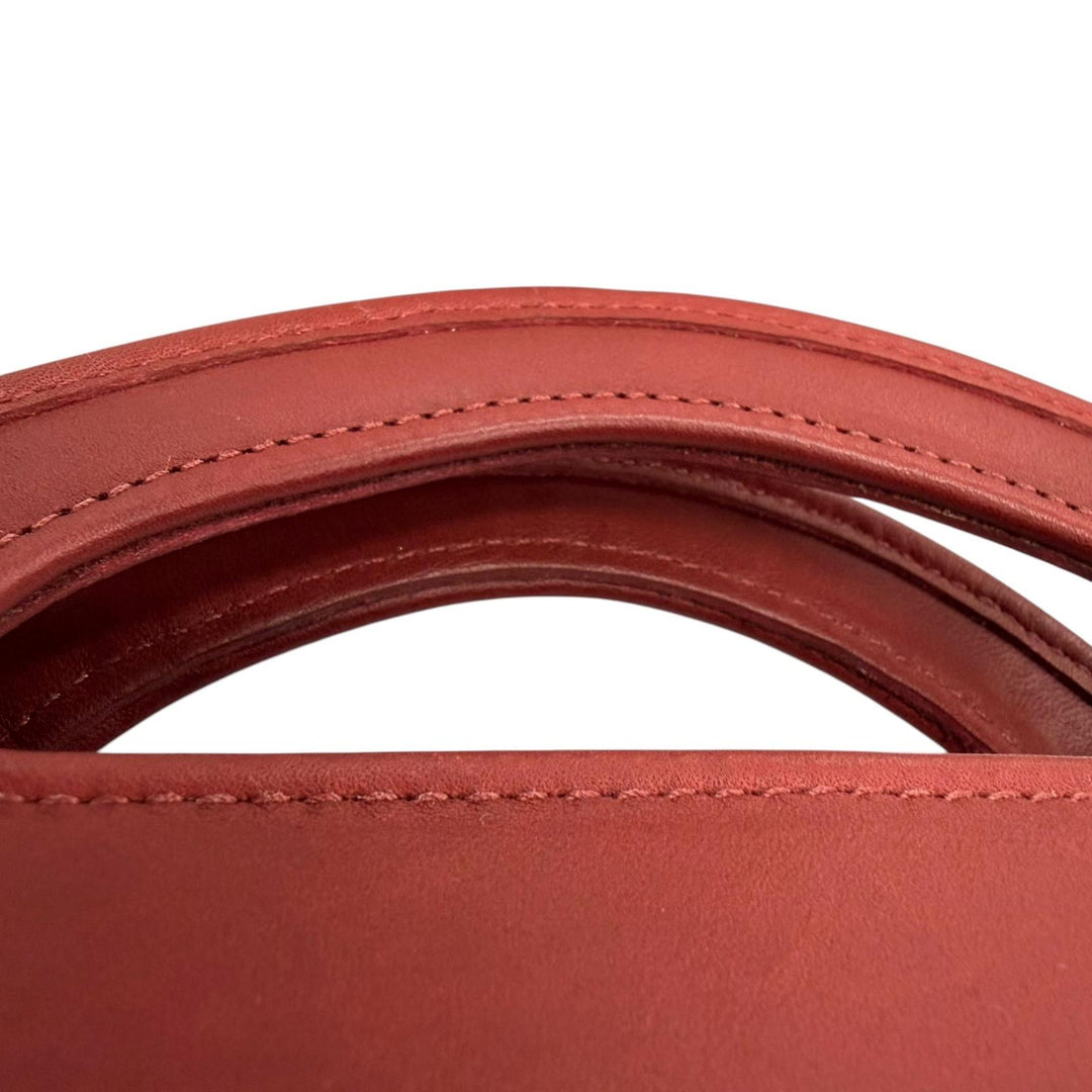 Great COACH Shoulder Bag Old Coach 9942 Glove Leather 2-Way Handbag Red