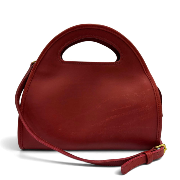 Great COACH Shoulder Bag Old Coach 9942 Glove Leather 2-Way Handbag Red