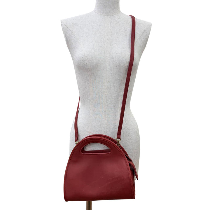 Great COACH Shoulder Bag Old Coach 9942 Glove Leather 2-Way Handbag Red