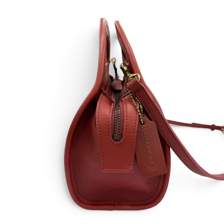 Great COACH Shoulder Bag Old Coach 9942 Glove Leather 2-Way Handbag Red