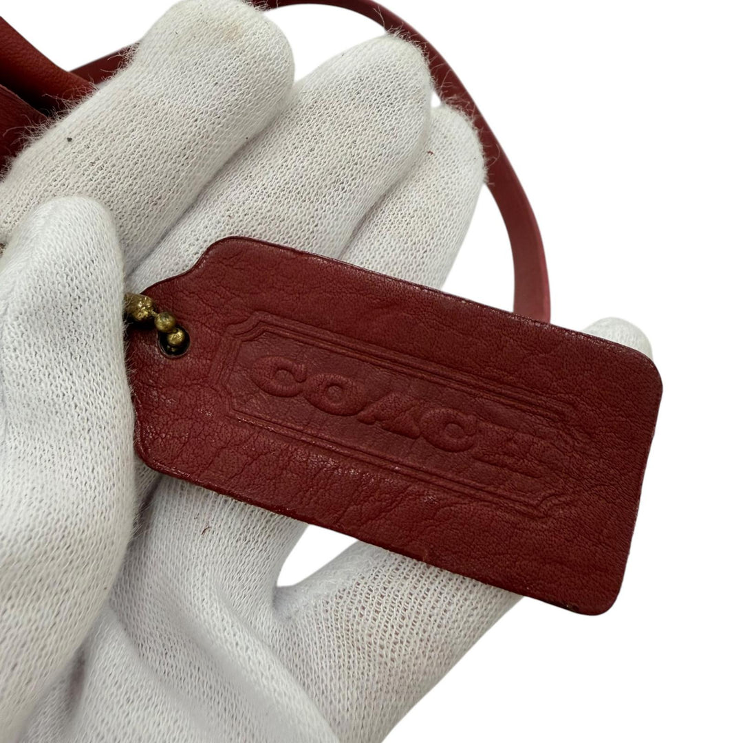 Great COACH Shoulder Bag Old Coach 9942 Glove Leather 2-Way Handbag Red