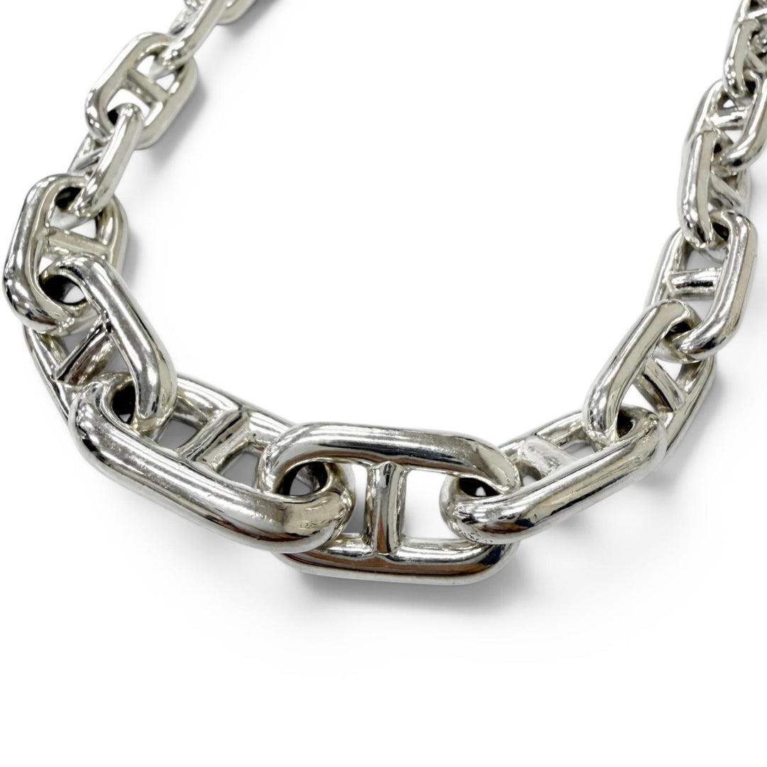 Great HERMES Necklace Chaine d'Ancre Crescendo Initial Frame 37 frames 925