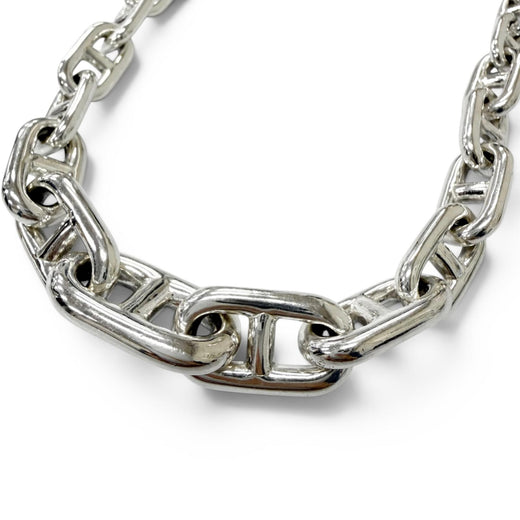 Great HERMES Necklace Chaine d'Ancre Crescendo Initial Frame 37 frames 925
