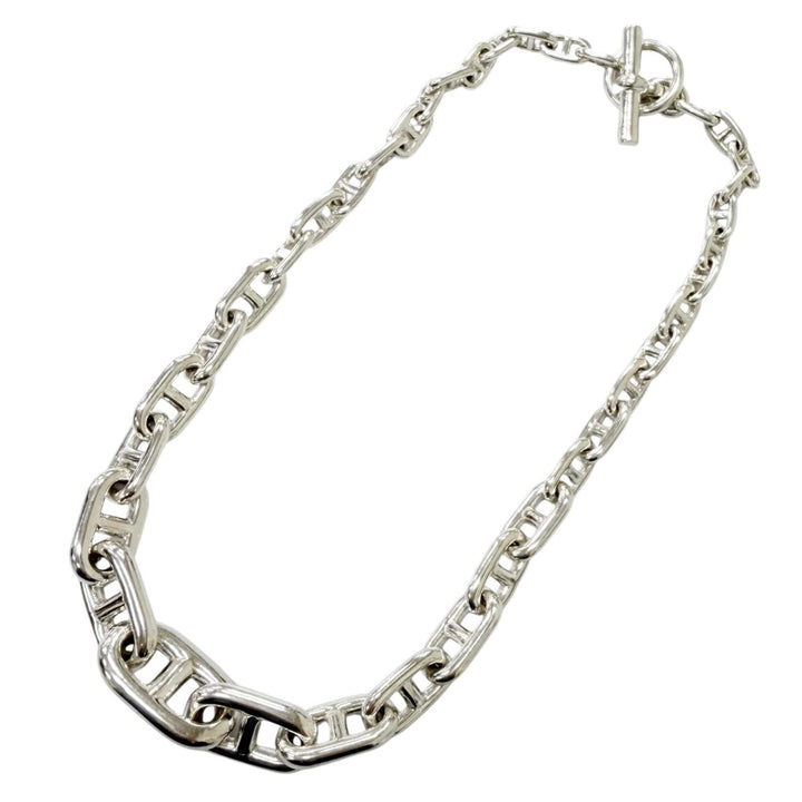 Great HERMES Necklace Chaine d'Ancre Crescendo Initial Frame 37 frames 925