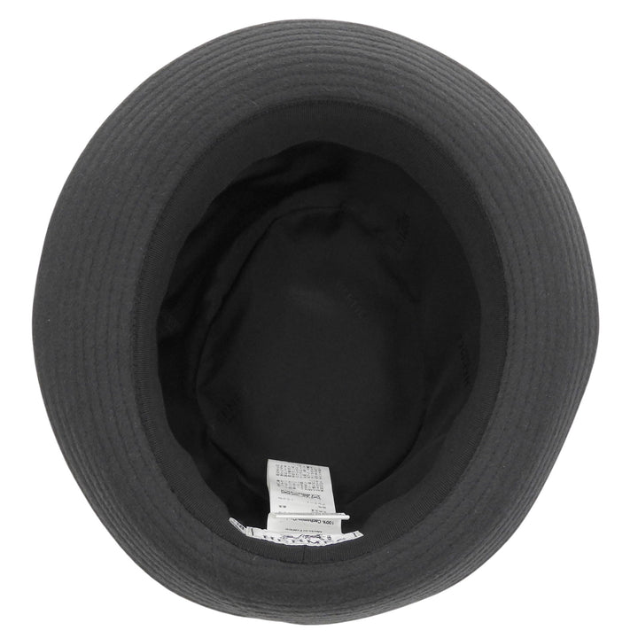 Great HERMES hat Leather ribbon fedora hat black cashmere mens 58