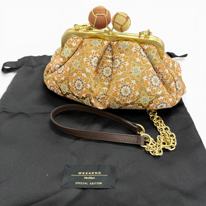 Pristine WEEKEND MaxMara Shoulder Bag PASTICCINO Nishijin-ori Silk Coin Purse
