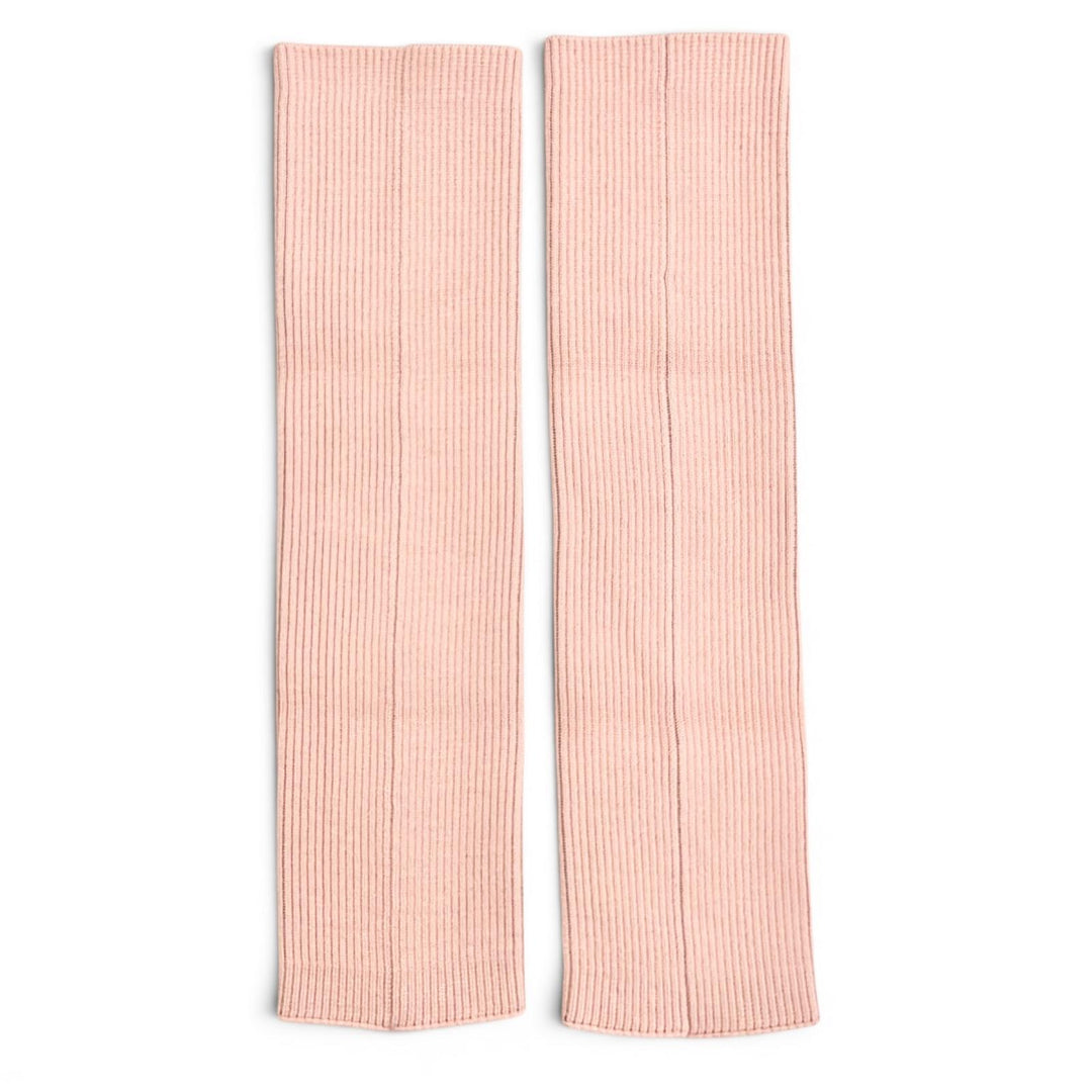 Excellent CHANEL Gaiter Cruise Collection COCOMark Rib Knit Leg Warmers pink 24C