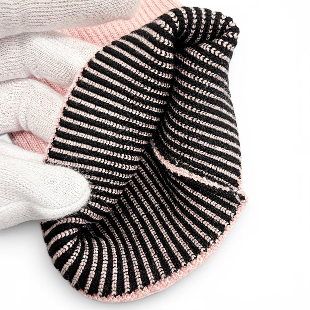 Excellent CHANEL Gaiter Cruise Collection COCOMark Rib Knit Leg Warmers pink 24C