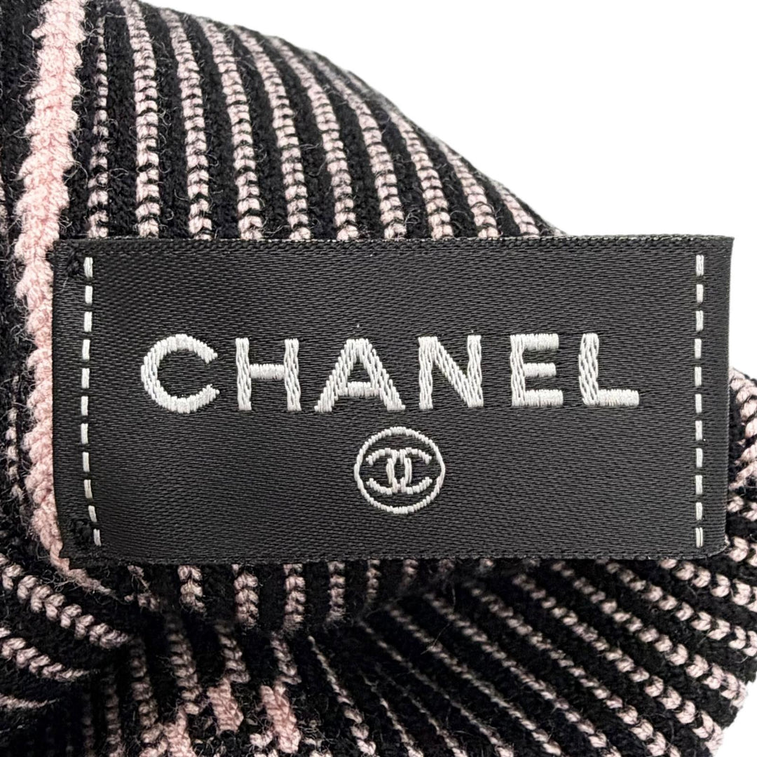 Excellent CHANEL Gaiter Cruise Collection COCOMark Rib Knit Leg Warmers pink 24C