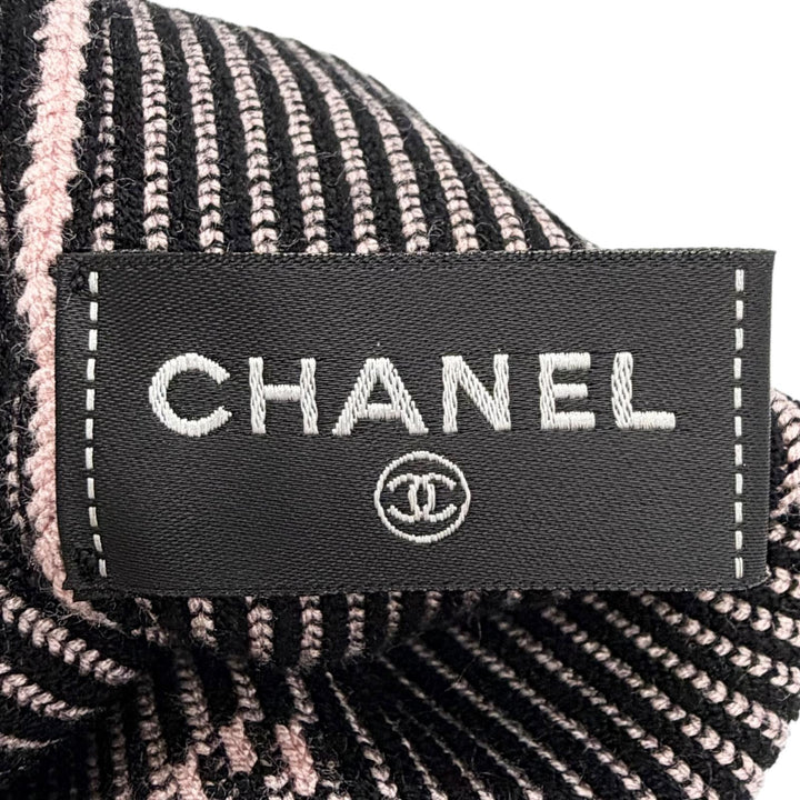 Excellent CHANEL Gaiter Cruise Collection COCOMark Rib Knit Leg Warmers pink 24C
