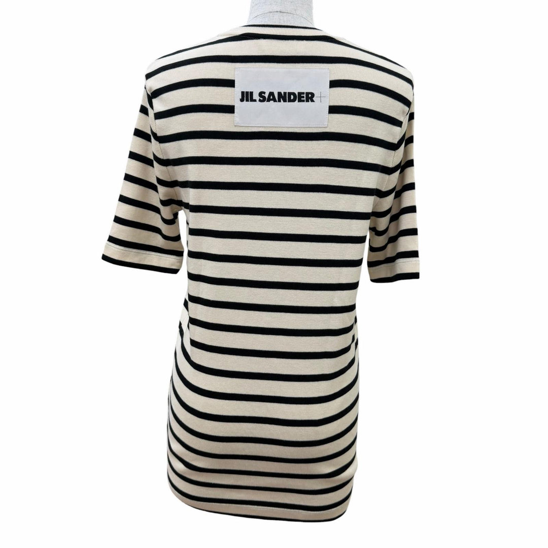 Great JIL SANDER+ Short sleeve knit Logo-printed border pattern L JPPU707524