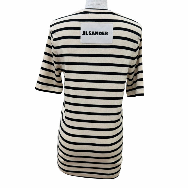 Great JIL SANDER+ Short sleeve knit Logo-printed border pattern L JPPU707524