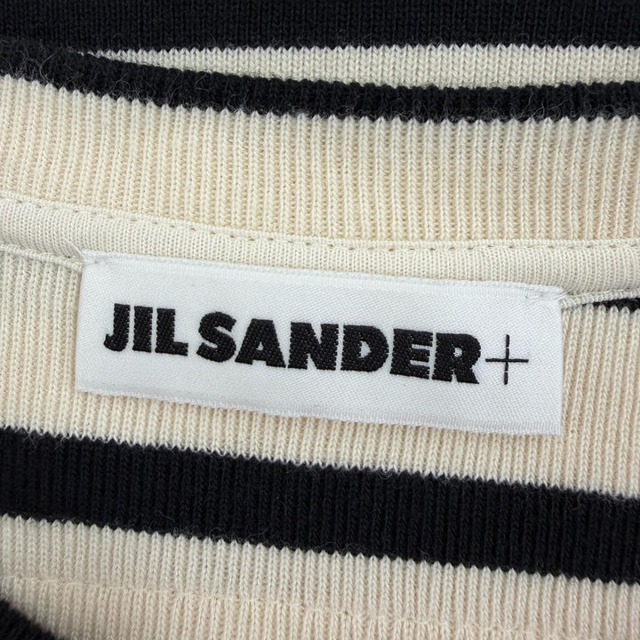 Great JIL SANDER+ Short sleeve knit Logo-printed border pattern L JPPU707524