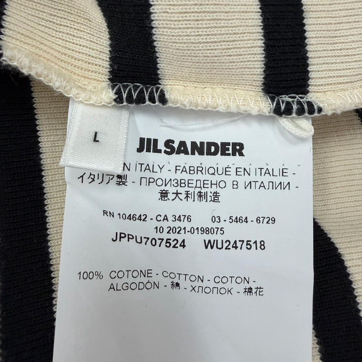 Great JIL SANDER+ Short sleeve knit Logo-printed border pattern L JPPU707524
