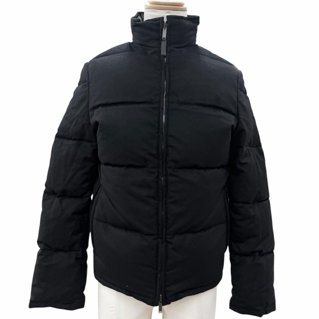Excellent GUCCI Down jacket Tom Ford era logo button reversible black wool