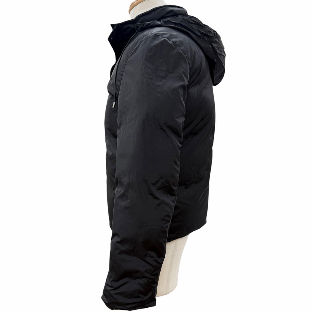 Excellent GUCCI Down jacket Tom Ford era logo button reversible black wool