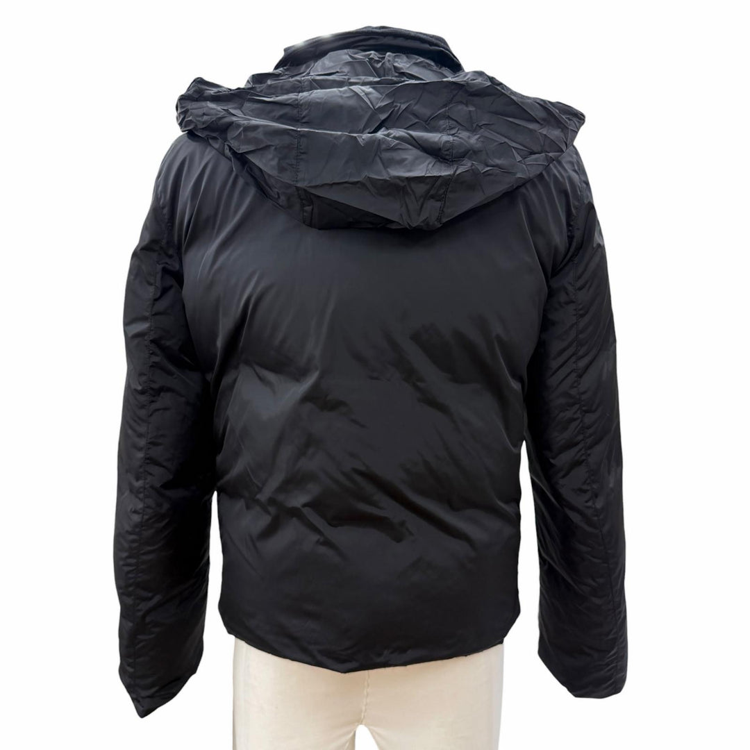 Excellent GUCCI Down jacket Tom Ford era logo button reversible black wool