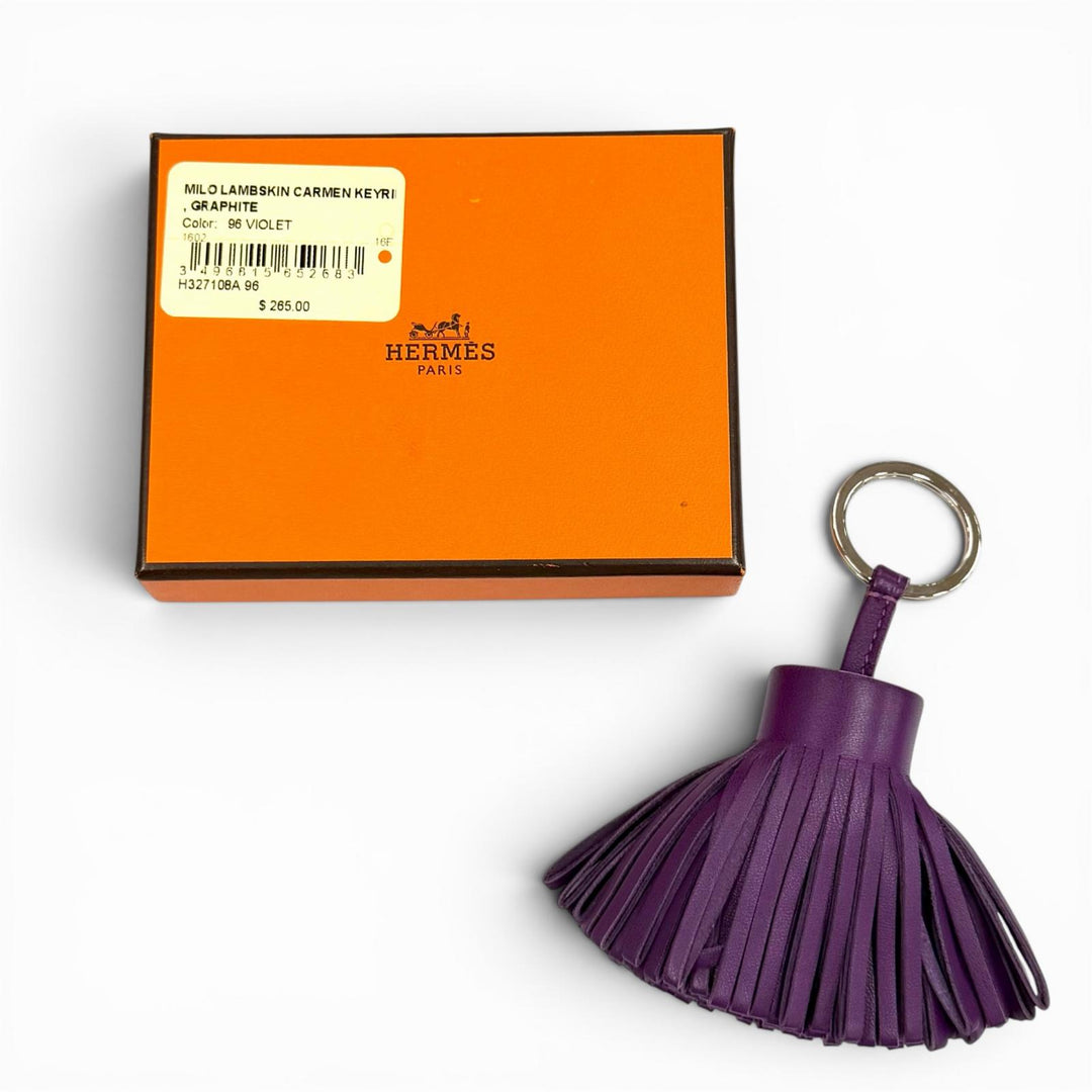 Great HERMES Bag charm Carmen Tassel leather leather Women