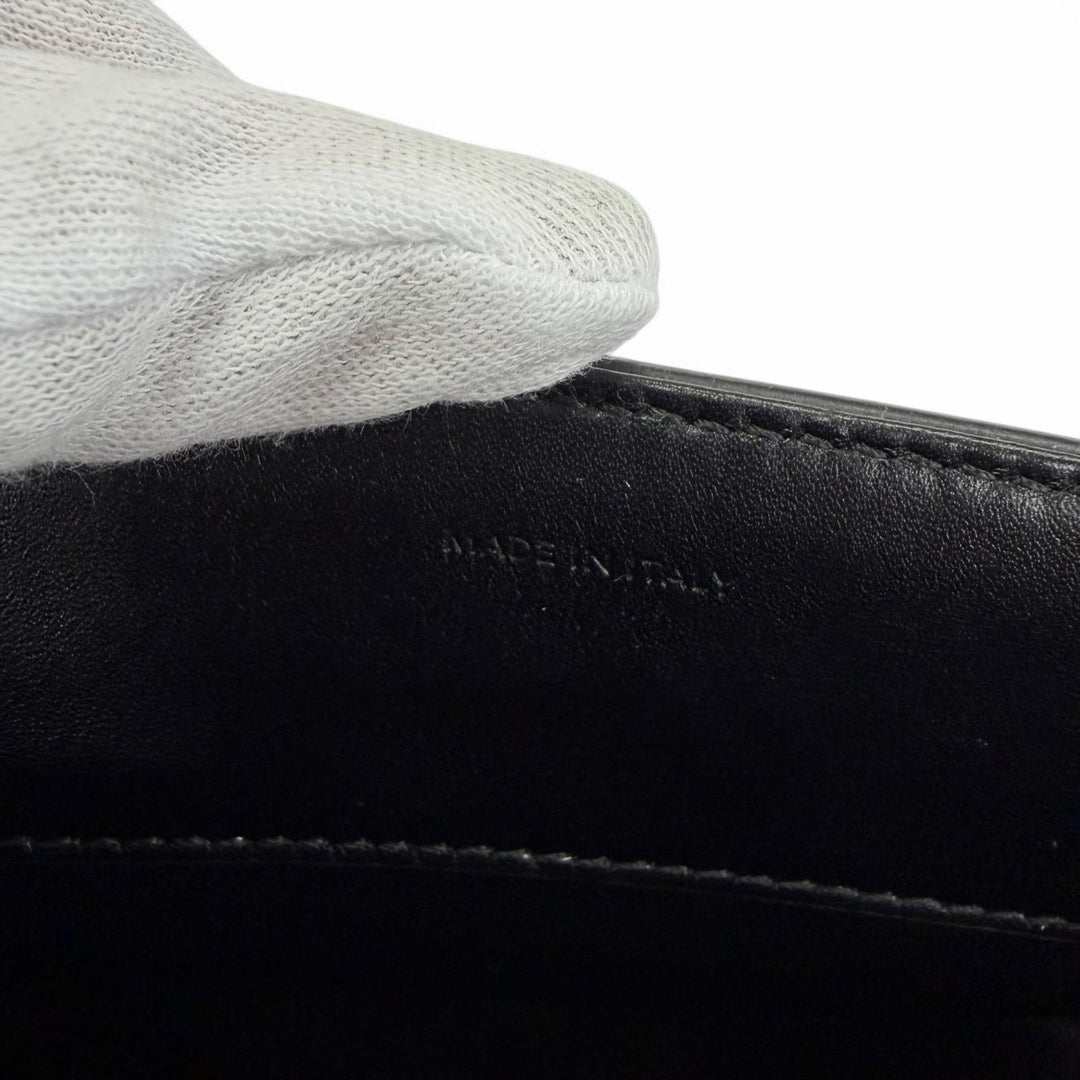 Great CELINE Shoulder Bag small 16 saises Satinated calfskin 2-way handbag black