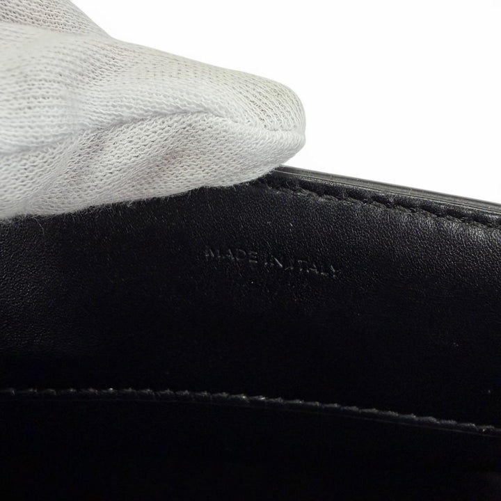 Great CELINE Shoulder Bag small 16 saises Satinated calfskin 2-way handbag black