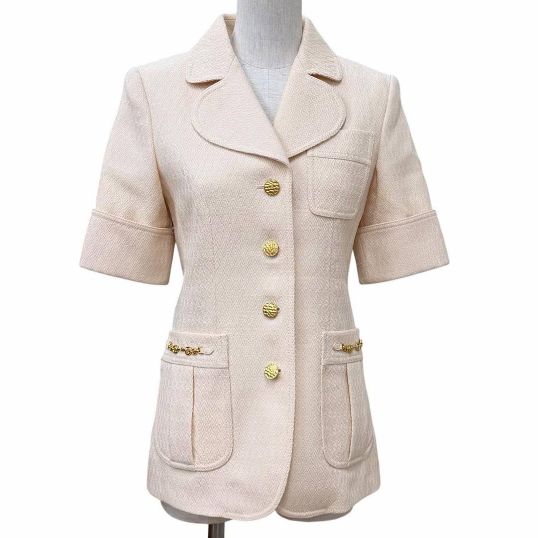 Pristine GUCCI Jacket Horsebit beige wool Women 38 643288