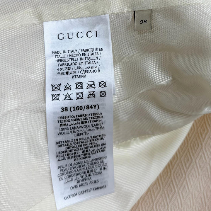 Pristine GUCCI Jacket Horsebit beige wool Women 38 643288