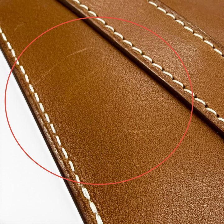 Excellent HERMES Necklace Clochette Buckle Long Necklace leather mens