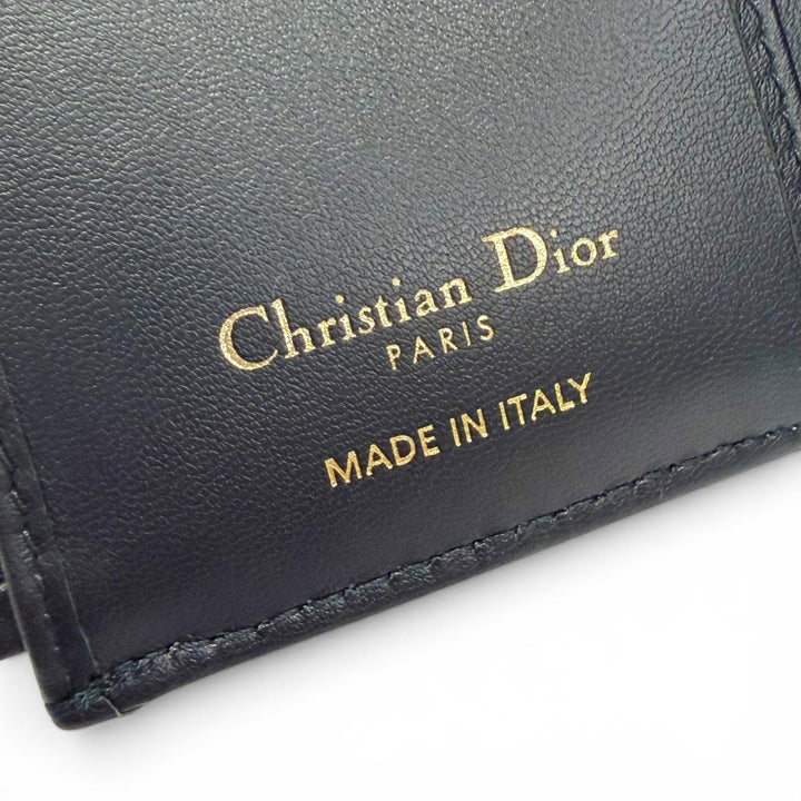 Excellent Christian Dior Tri-fold wallet Saddle Lotus Wallet Oblique jacquard
