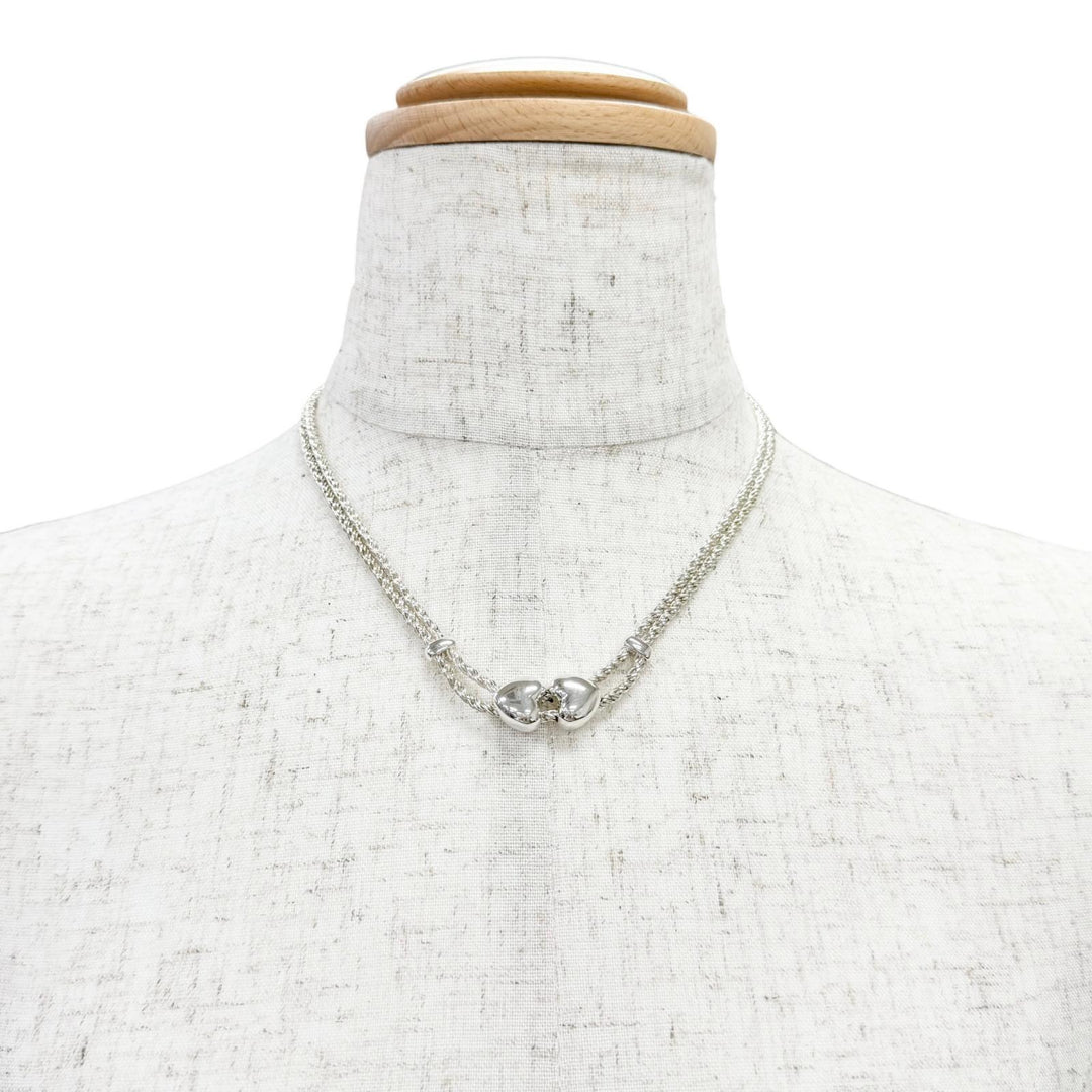 Great TIFFANY&Co. Necklace Double Rope Heart choker Silver 925 Women