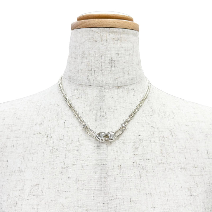 Great TIFFANY&Co. Necklace Double Rope Heart choker Silver 925 Women