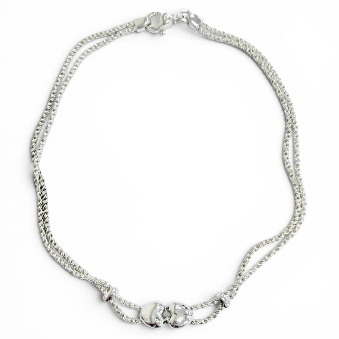 Great TIFFANY&Co. Necklace Double Rope Heart choker Silver 925 Women