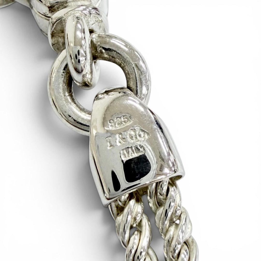Great TIFFANY&Co. Necklace Double Rope Heart choker Silver 925 Women