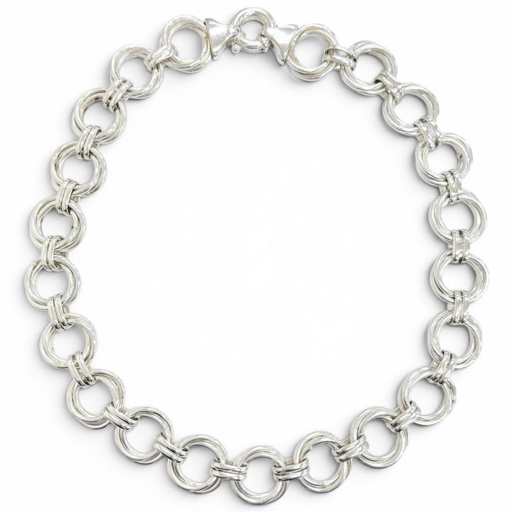Great TIFFANY&Co. Necklace Triple Link Necklace Choker Accessories Silver 925